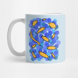 Colorful Cute Yellow Fish Pattern Mug